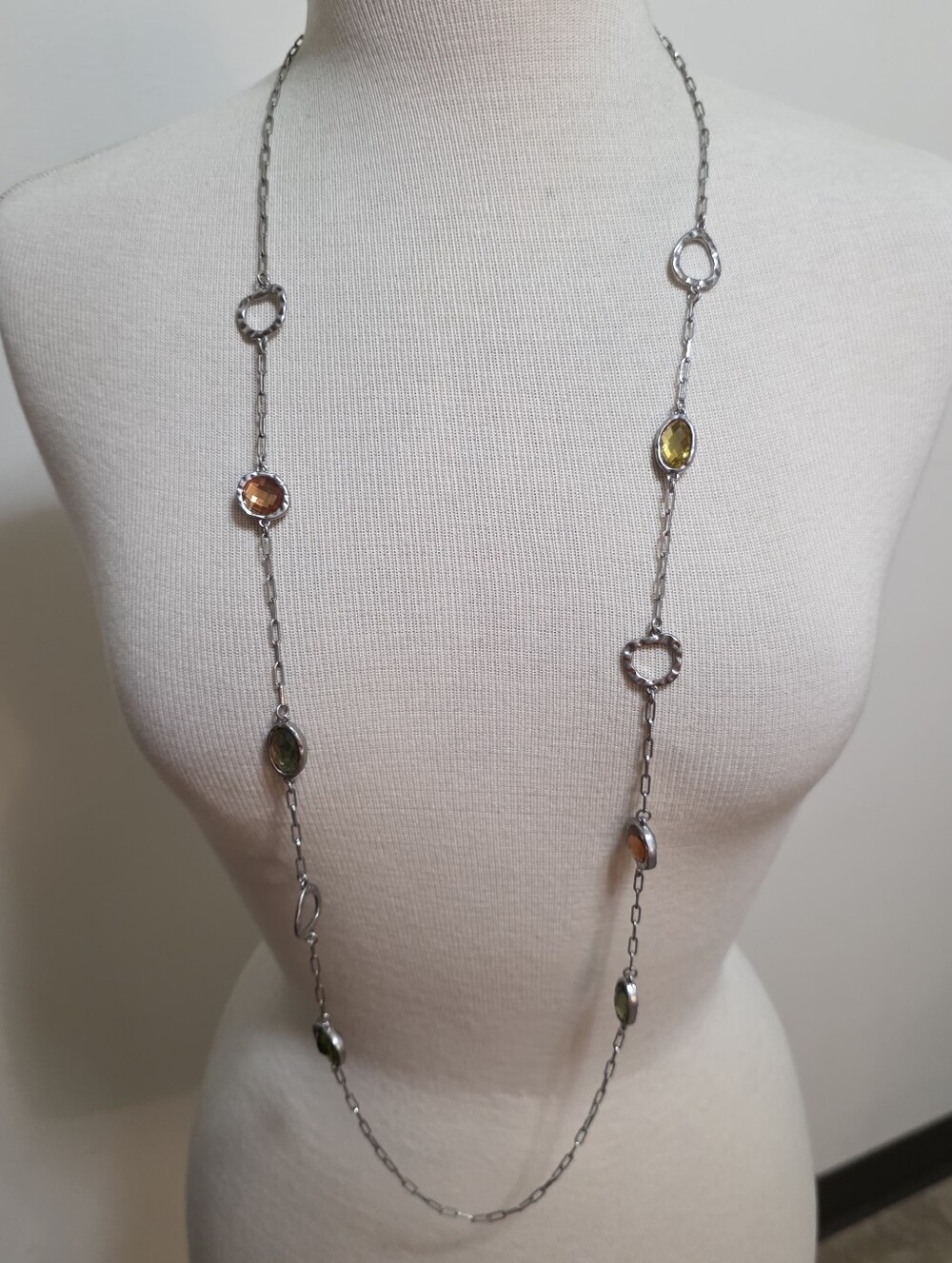 Lia Sophia Long Necklace Chain W Gems NWT